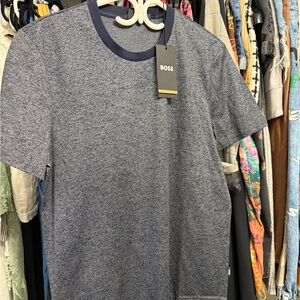 BOSS Navy & Dark Navy Heathered Crew Tee